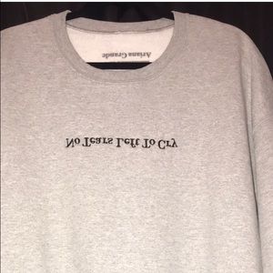 Ariana Grande embroidered “No tears left to cry”